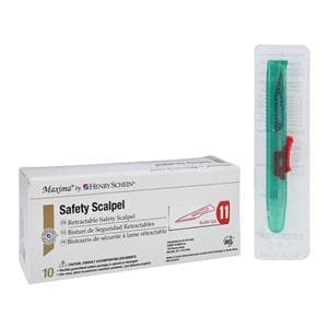 Maxima Disposable Safety Scalpel #11 Stainless Steel Blade Sterile, 50 BX/CA