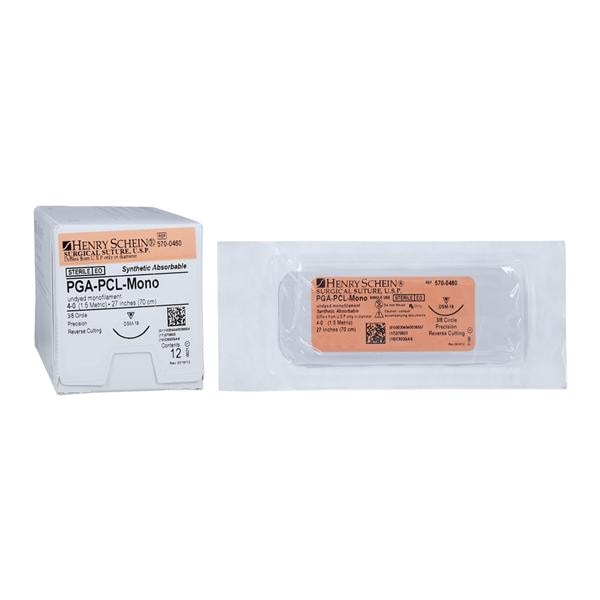 Suture 4-0 27" Polyglycolic Acid/Polycaprolactone Monofilament DSM19 12/Bx