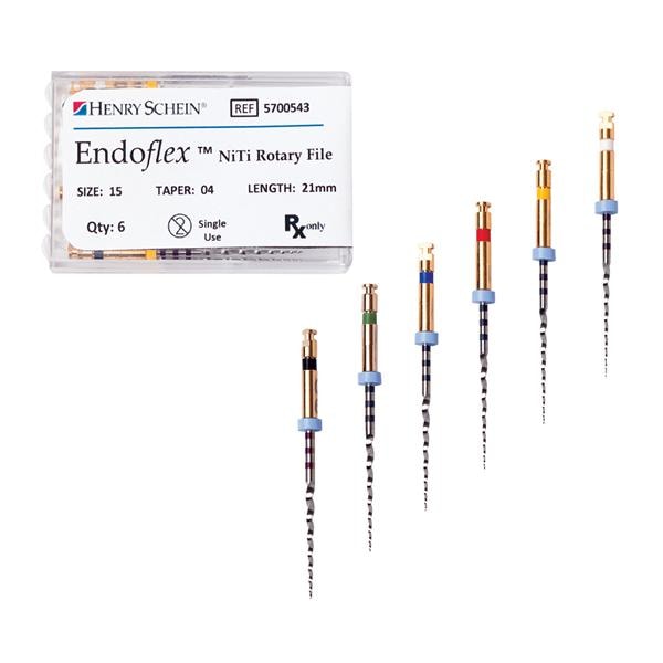 Endoflex File 21 mm Size 25 Nickel Titanium 0.04 6/Pk