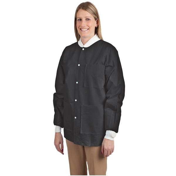 Maxi-Gard Protective Jacket SMS Large Black 10/Pk