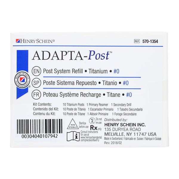 ADAPTA-Post Posts Titanium Size 0 Yellow Ea