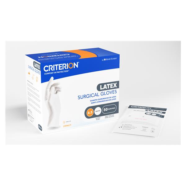 Criterion Latex Surgical Gloves 8.5 Extended White