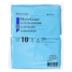 Maxi-Gard Isolation Gown AAMI Level 2 CPE Unisize Blue 10/Bg