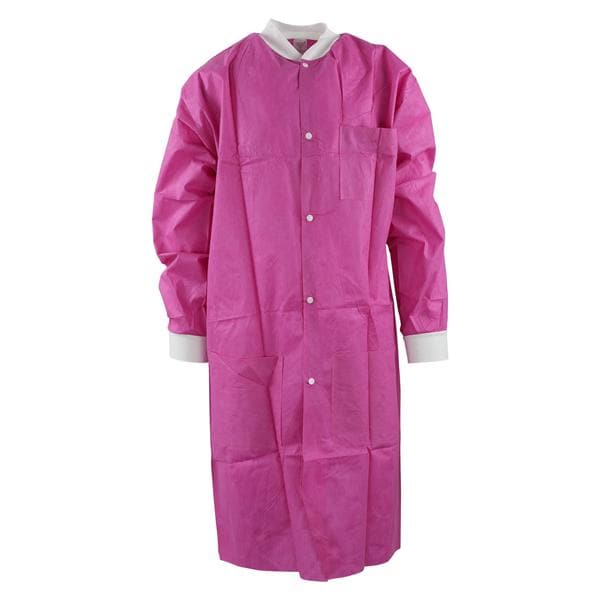 Maxi-Gard Protective Lab Coat SMS Medium Raspberry 10/Pk, 5 PK/CA