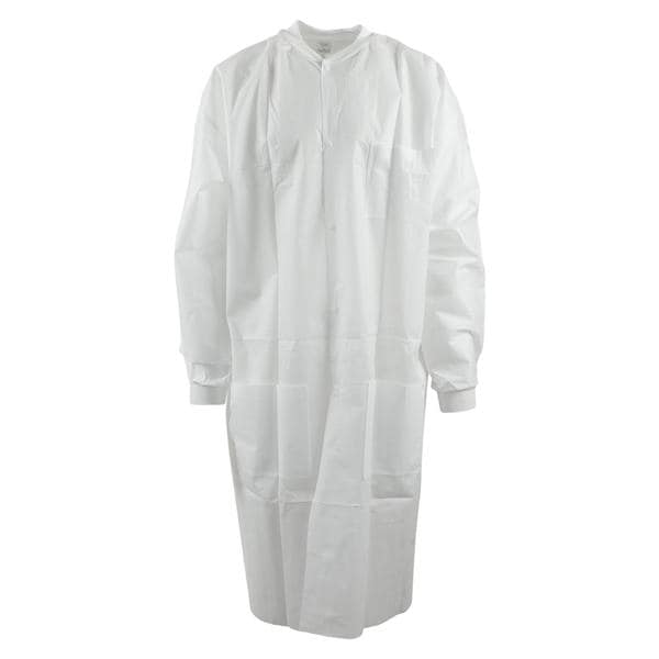 Maxi-Gard Protective Lab Coat SMS Medium White 10/Pk