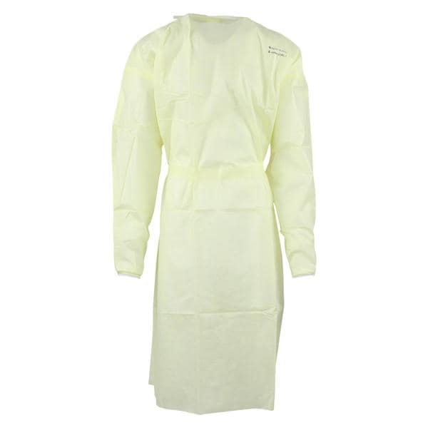 Isolation Gown AAMI Level 1 SMS Medium Yellow 10/Bg