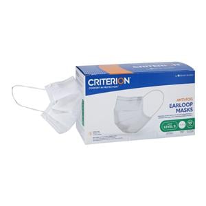 Criterion Earloop Face Mask ASTM Level 3 Anti-Fog White Adult 50/Bx