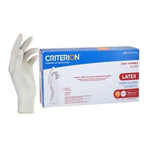 Criterion Aloe + Vitamin E Latex Exam Gloves X-Small Standard White Non-Sterile