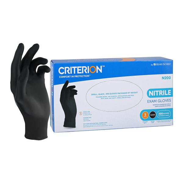 Criterion N200 Nitrile Exam Gloves Small Black Non-Sterile