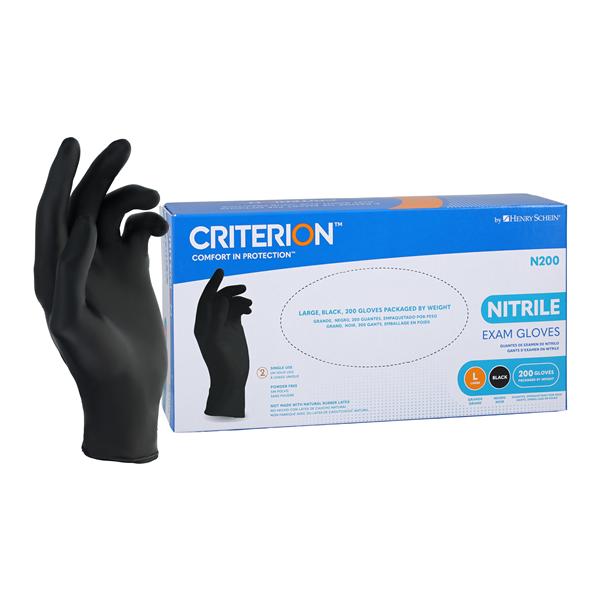 Criterion N200 Nitrile Exam Gloves Large Black Non-Sterile