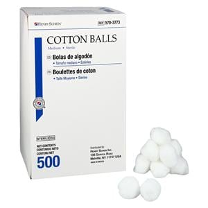 Cotton Ball Sterile Medium 500/Bx