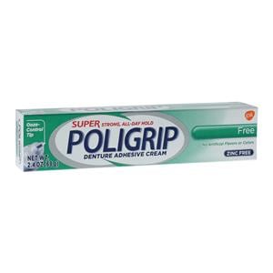 Super Poligrip Denture Cream Zinc Free 2.4oz/Tb