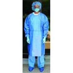 ChemoPlus Chemotherapy Gown Poly-Coated SMS Universal Blue 10/Pk