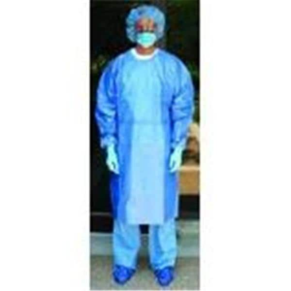 ChemoPlus Chemotherapy Gown Poly-Coated SMS Universal Blue 10/Pk