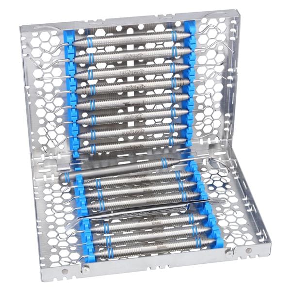 Double Sided Cassette 100% Stainless Steel Medium Blue 16 Instruments Each