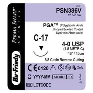 Perma Sharp Suture 4-0 18" Polyglycolic Acid Braid C-17 Undyed 12/Bx