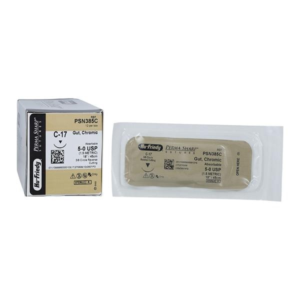 Perma Sharp Suture 5-0 18" Chromic Gut Monofilament C-17 Undyed 12/Bx