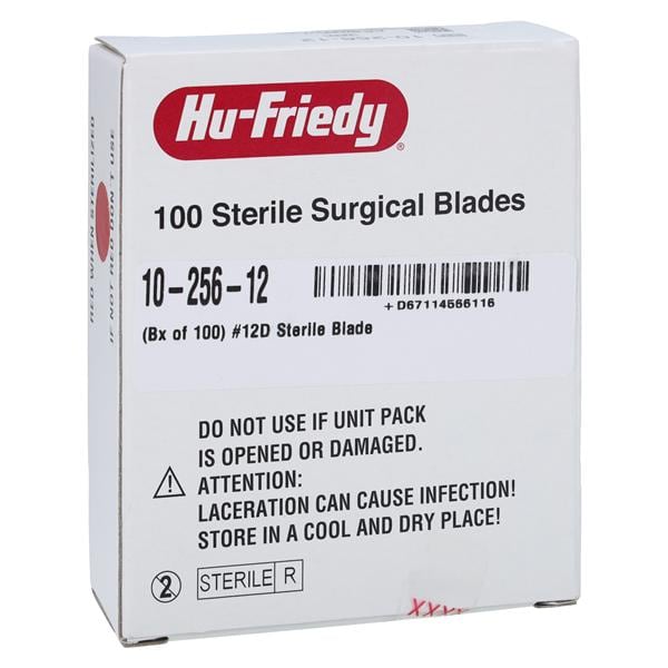 Blade Surgical #12D Carbon Steel Sterile 100/Bx