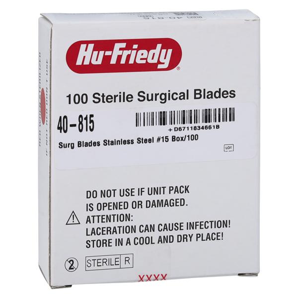 Blade Surgical #15 Stainless Steel Sterile 100/Bx