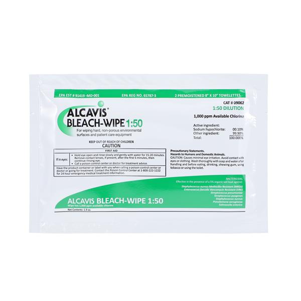 Disinfectant Wipes Alcavis Doubles Individually Packaged 50/Bx, 8 BX/CA
