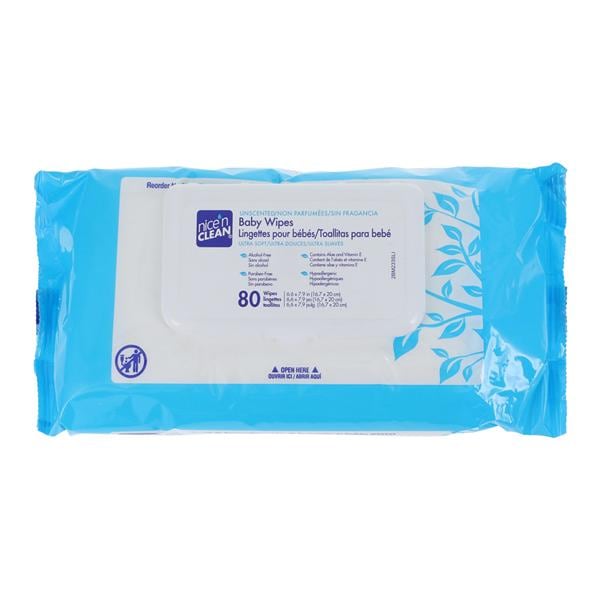 Nice N Clean Baby Wipes Alchl/PrbnFr Wt Alo/VitE/Chamomile Dsp Unscntd 7.9x6.6"