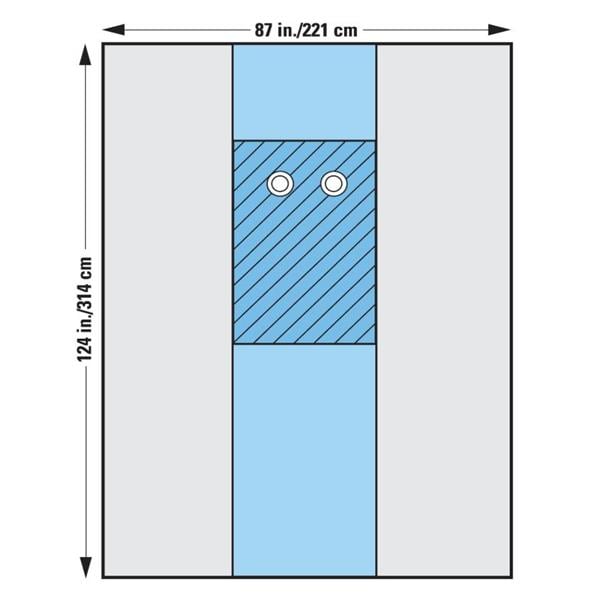 124x86-1/2" Sterile Surgical Drape 3-1/2" Fenestrated