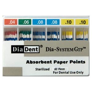 Dia-SystemGTP Paper Points Size 20 Double, 0.04 Yellow 100/Bx