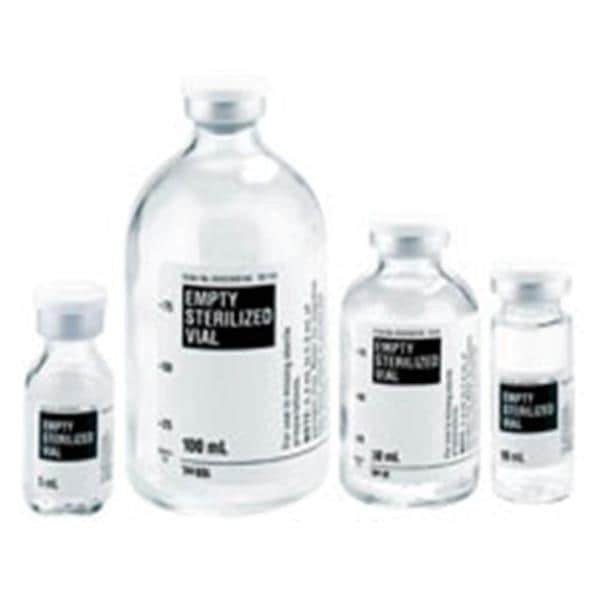 Medicine Vial Glass Autoclavable Clear Not made with natural rubber latex 25/Pk