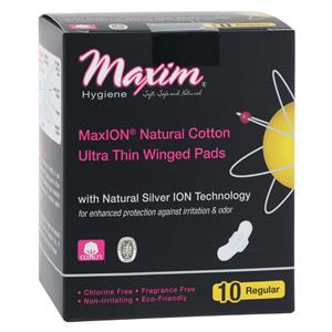 Maxion Sanitary Pad Chlorine Free Ultra Thin Regular Wngd White Disposable 10/Pk
