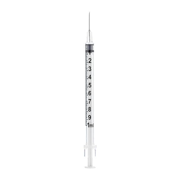 Allergy Syringe/Needle 23gx1/2" 1cc Conventional Low Dead Space 1000/Ca