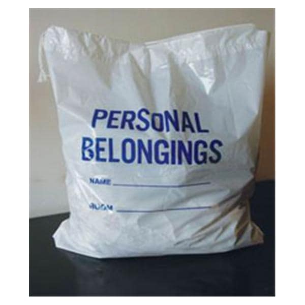 Patient Belongings Bag White/Blue 18x20