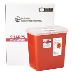 Sharps Management Sharps Mailer System 2gal Large Adj Rtr Clsr Red/White Ea