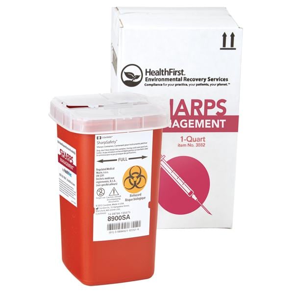 Sharps Management Sharps Mailer System 1qt Small Red/White Ea