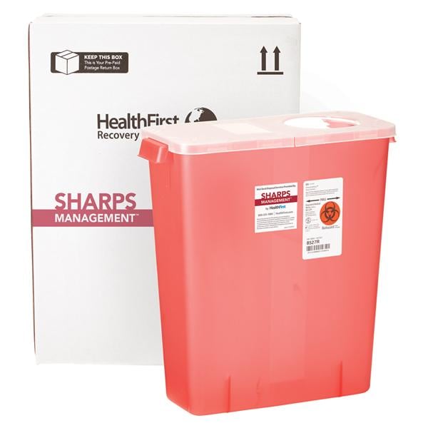 Sharps Management Sharps Mailer System 3gal Large Adj Rtr Clsr Red/White Ea