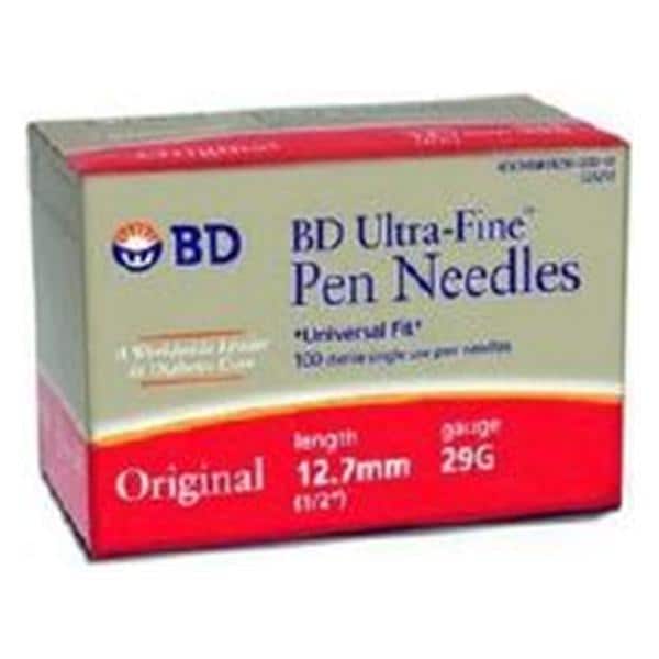 Ultra-Fine Insulin Pen Needle 29gx1/2" Conventional 100/Bx, 12 BX/CA