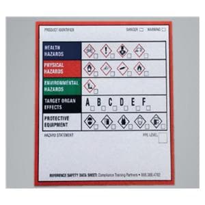 GHS Chemical Product 2-1/2x2-1/2" Informational Label 25/Pk