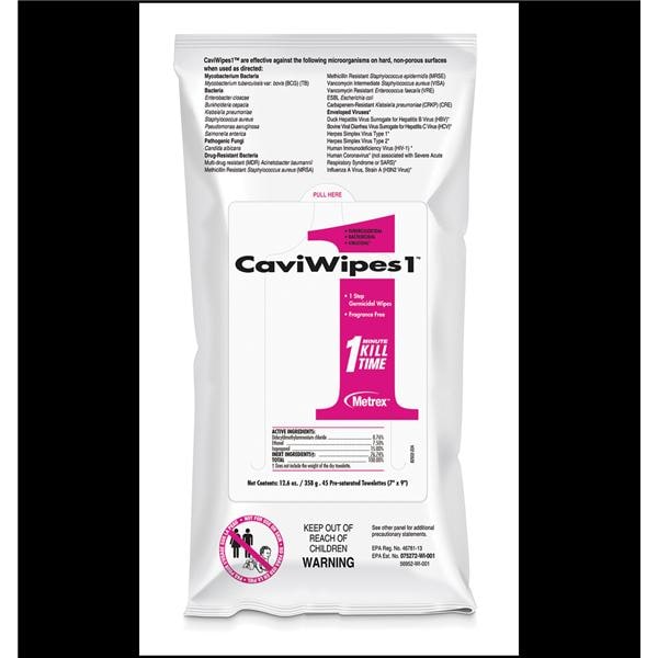 CaviWipes1 Surface Towelette Disinfectant & Decontaminant 45/Pk