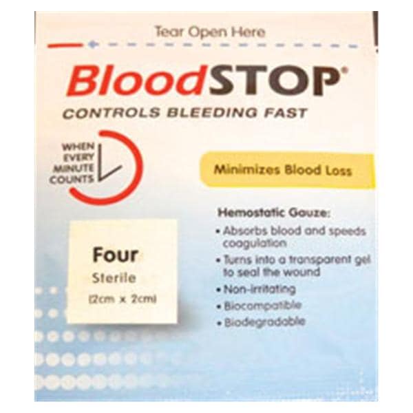 BloodStop Cotton Gauze Pad 2x2cm Sterile Mini Pad Adhesive LF, 20 BX/CA