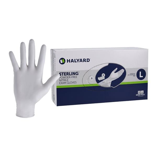 Sterling Nitrile Exam Gloves Large Sterling Silver Non-Sterile