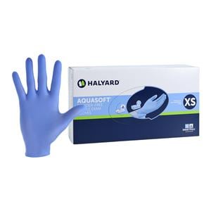 Aquasoft Nitrile Exam Gloves X-Small Blue Non-Sterile, 10 BX/CA