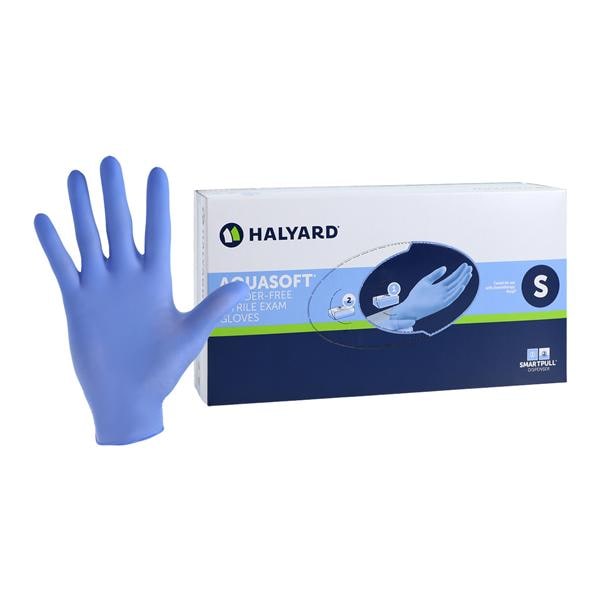 Aquasoft Nitrile Exam Gloves Small Blue Non-Sterile