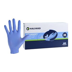 Aquasoft Nitrile Exam Gloves Medium Blue Non-Sterile, 10 BX/CA