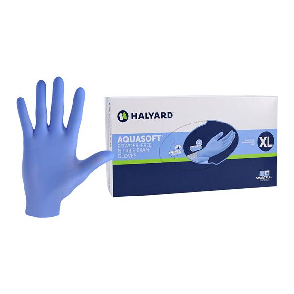 Aquasoft Nitrile Exam Gloves X-Large Blue Non-Sterile, 10 BX/CA