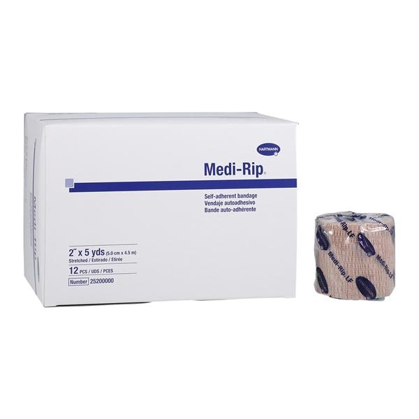 Medi-Rip Compression Bandage Cotton/Elastic 2"x5yd Tan Non-Sterile 12Rl/Bx