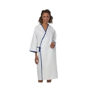 Patient Gown One Size White / Blue Ea