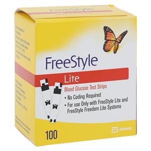 Freestyle Lite Blood Glucose Test Strip CLIA Waived 100/Bx