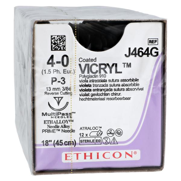 Vicryl Suture 4-0 18" Polyglactin 910 Braid P-3 Violet 12/Bx