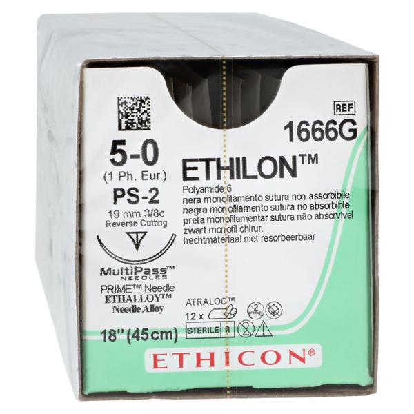 Ethilon Suture 5-0 18" Nylon Monofilament PS-2 Black 12/Bx