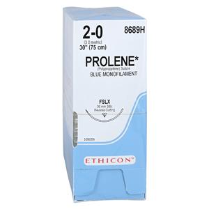 Prolene Suture 2-0 30" Polypropylene Monofilament FSLX Blue 36/Bx