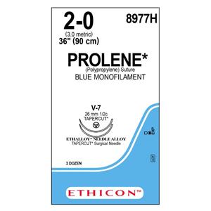 Prolene Suture 2-0 36" Polypropylene Monofilament V-7/V-7 Blue 36/Bx